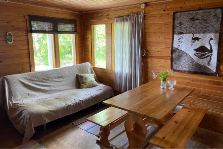 Savonlinna MuikkulanRantamokit Lakesidecabin Woonkamer